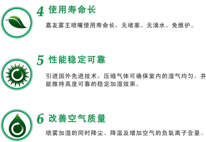 干霧加濕器/氣水加濕器特點為使用壽命長達30年